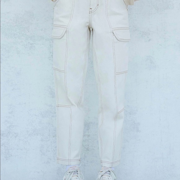 PacSun Cream Cargo Jeans - Picture 1 of 4